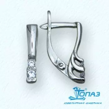 Серьги с фианитами Линии Любви