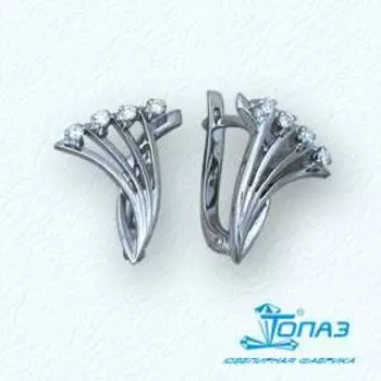 Серьги с фианитами Линии Любви