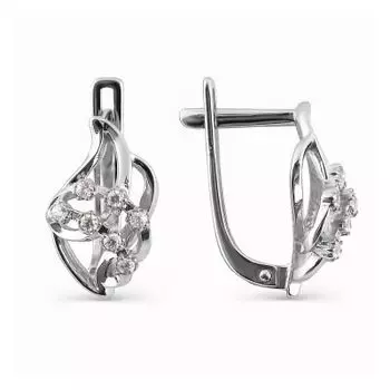 Серьги с фианитами Линии Любви