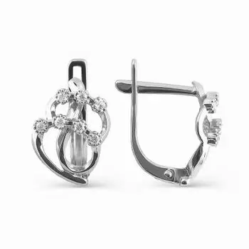 Серьги с фианитами Линии Любви