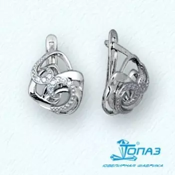 Серьги с фианитами Линии Любви