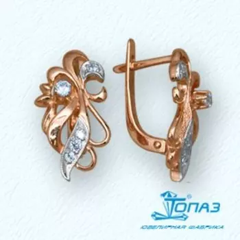 Серьги с фианитами Линии Любви