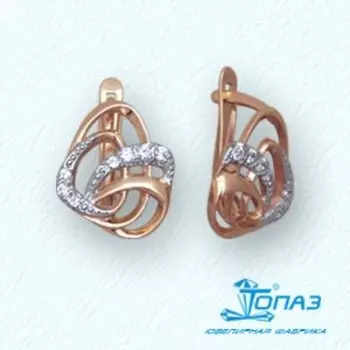 Серьги с фианитами Линии Любви