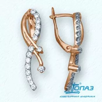 Серьги с фианитами Линии Любви