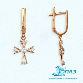 Серьги с фианитами Линии Любви