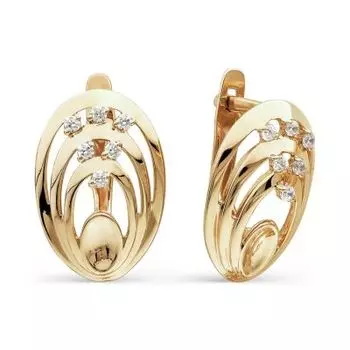 Серьги с фианитами Линии Любви