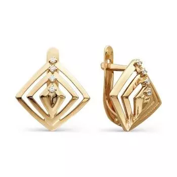 Серьги с фианитами Линии Любви