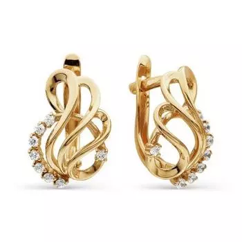 Серьги с фианитами Линии Любви