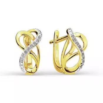 Серьги с фианитами Линии Любви