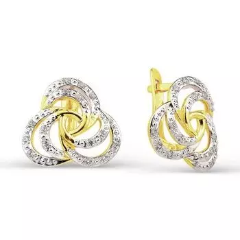 Серьги с фианитами Линии Любви