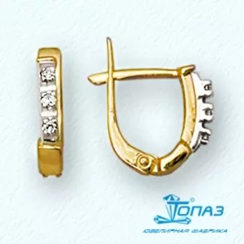 Серьги с фианитами Линии Любви