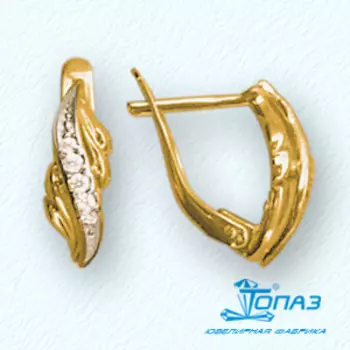 Серьги с фианитами Линии Любви