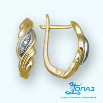 Серьги с фианитами Линии Любви