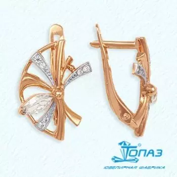 Серьги с фианитами Линии Любви