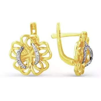 Серьги с фианитами Линии Любви