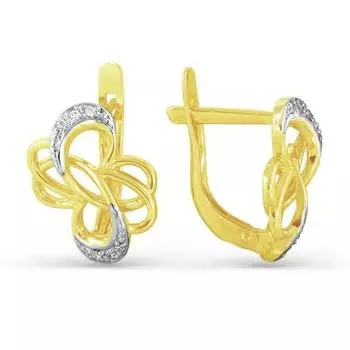 Серьги с фианитами Линии Любви