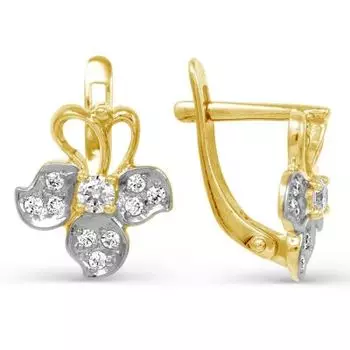 Серьги с фианитами Линии Любви