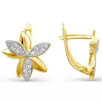 Серьги с фианитами Линии Любви