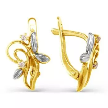 Серьги с фианитами Линии Любви