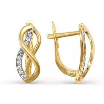 Серьги с фианитами Линии Любви