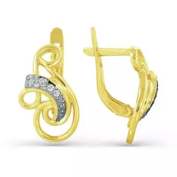 Серьги с фианитами Линии Любви