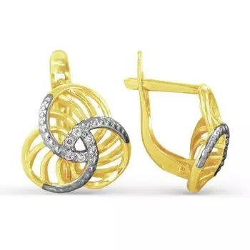 Серьги с фианитами Линии Любви