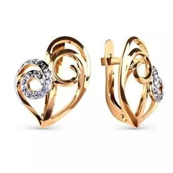 Серьги с фианитами Линии Любви