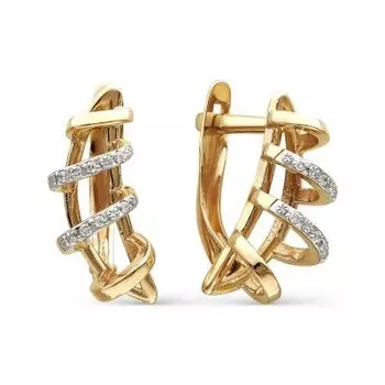 Серьги с фианитами Линии Любви