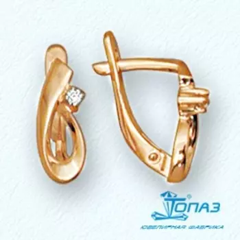 Серьги с фианитами Линии Любви