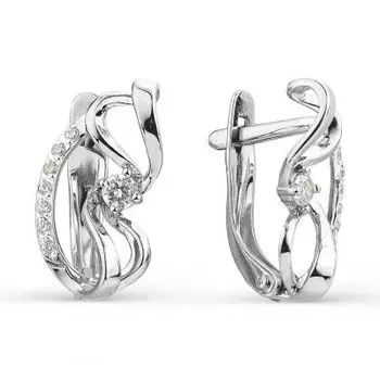 Серьги с фианитами Линии Любви