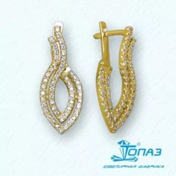 Серьги с фианитами Линии Любви