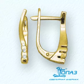 Серьги с фианитами Линии Любви