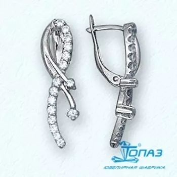 Серьги с фианитами Линии Любви