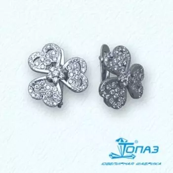 Серьги с фианитами Линии Любви