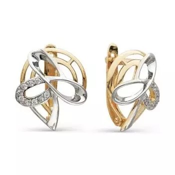 Серьги с фианитами Линии Любви
