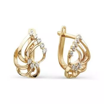 Серьги с фианитами Линии Любви