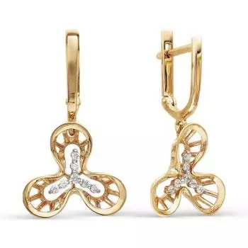 Серьги с фианитами Линии Любви