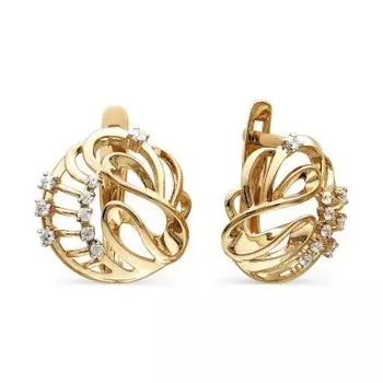 Серьги с фианитами Линии Любви