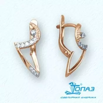 Серьги с фианитами Линии Любви