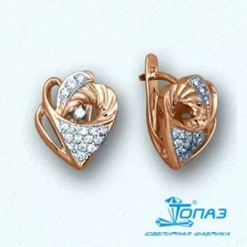 Серьги с фианитами Линии Любви