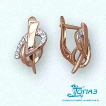 Серьги с фианитами Линии Любви