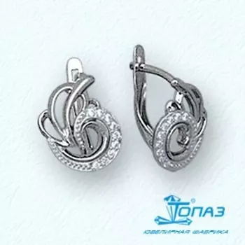 Серьги с фианитами Линии Любви