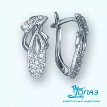 Серьги с фианитами Линии Любви