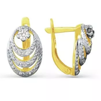 Серьги с фианитами Линии Любви