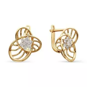 Серьги с фианитами Линии Любви