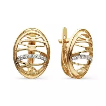 Серьги с фианитами Линии Любви