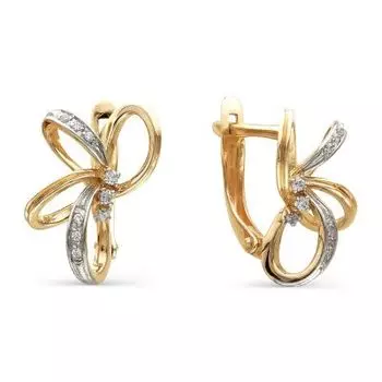 Серьги с фианитами Линии Любви