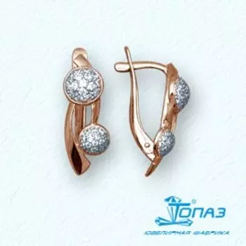 Серьги с фианитами Линии Любви