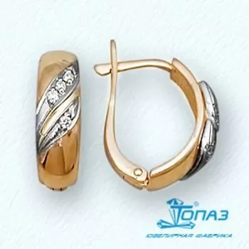 Серьги с фианитами Линии Любви