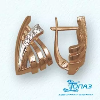 Серьги с фианитами Линии Любви